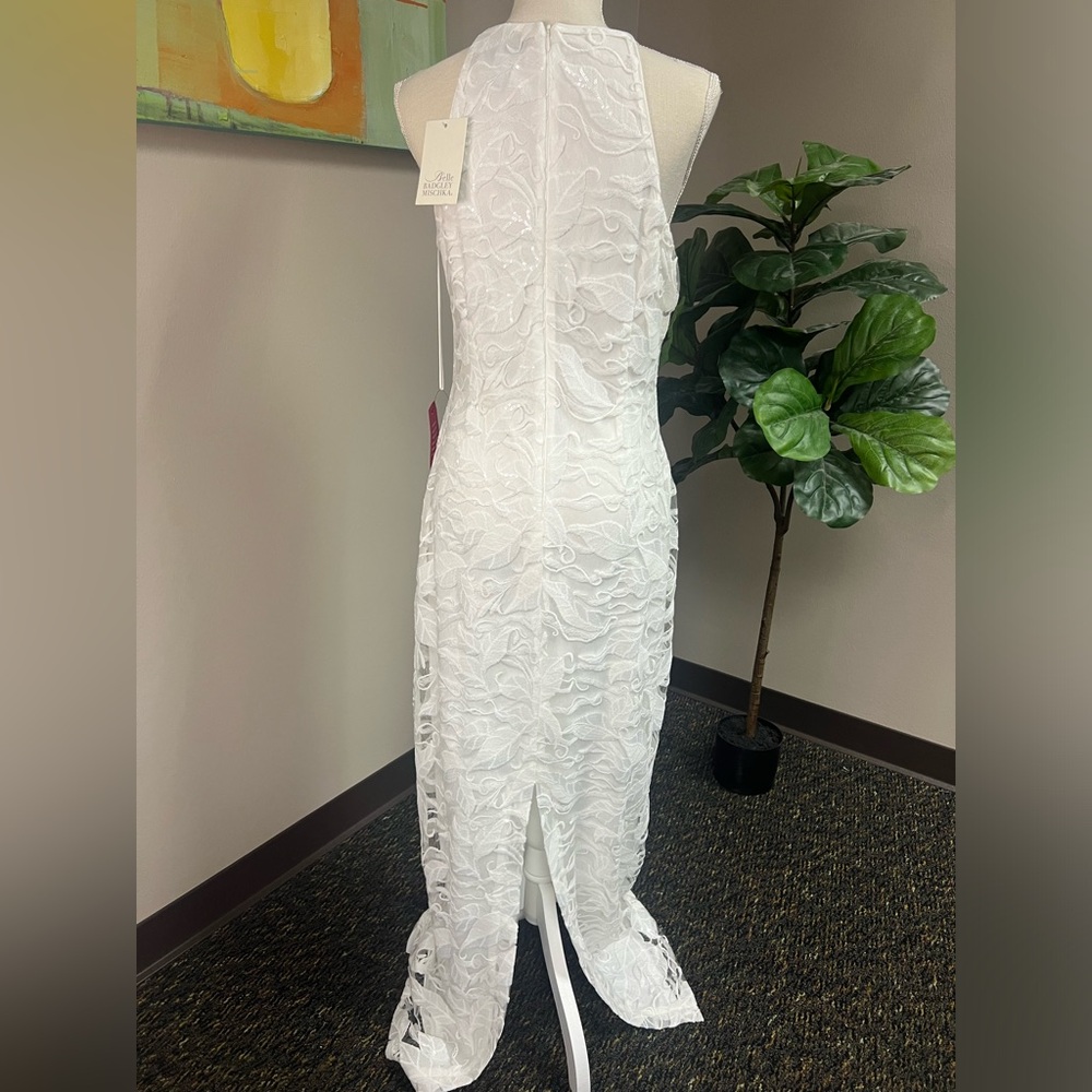 NWT Belle by Bartley Mischka halter neck white formal dress. Size 10 - Picture 4 of 7